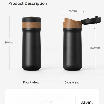 320ml Stainless Steel Vacuum Insulated Travel Mug with Built-in Filtration