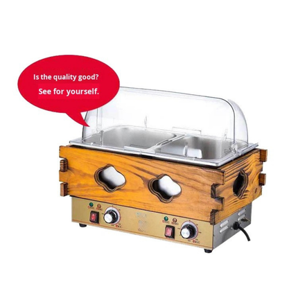 Commercial Stainless Steel Oden Hot Pot Cooker for Fish Balls, Noodles and Snack Service