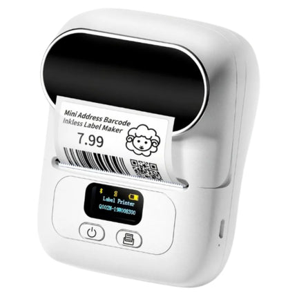 Smart Bluetooth Label Printer – Handheld USB Type-C Rechargeable Labelling Machine (White)