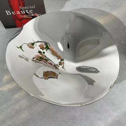 Nordic Style Decorative Stainless Steel Fruit Tray for Living Room and Dining Table
