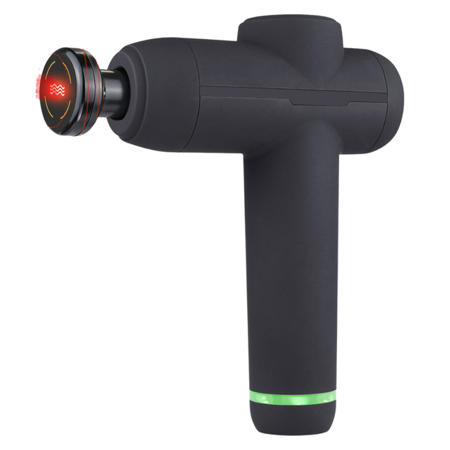 Portable Cordless Massage Gun with Heat Head 5 Speed Levels 8 Massage Heads Black