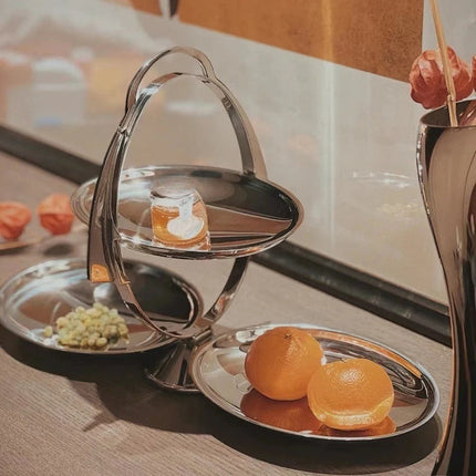 Stainless Steel Petal-Shaped Serving Plate with Mirror Finish Fruit & Candy Dish Decorative Tableware
