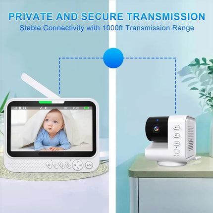Wireless 720P Video Baby Monitor 7 Inch Screen Night Vision 300m Range 2 Way Talk
