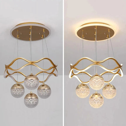 Modern Nordic Pendant Ceiling Light Acrylic Crystal Shade Adjustable Hanging Design Indoor Decorative Lighting