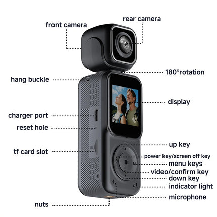 Compact 4K HD Mini Camera Body Cam WiFi Digital Video Recorder with Wide Angle Lens