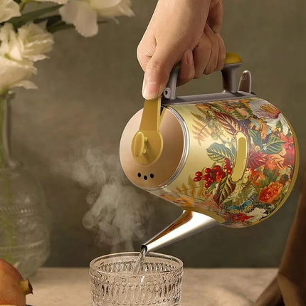 1L Corded Retro Electric Kettle 1360W with Auto Power Off and LED Button