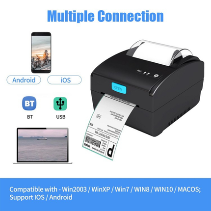 Portable 3-Inch Thermal Label Printer with 203DPI Resolution for Labels and Stickers