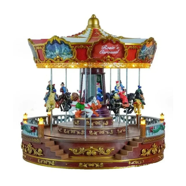 Decorative LED Carousel with Music, Rotating Display and Adaptor Included