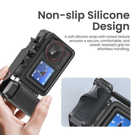 Aluminium Camera Handle Grip with Wrist Strap and Accessory Mount for Action Cameras