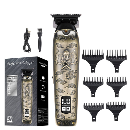 Professional Cordless Hair Clipper and Trimmer Kit with LCD Display Rechargeable Haircut Set
