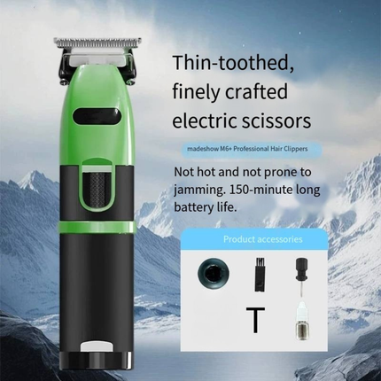 Professional Rechargeable Hair Clipper with OLED Display Cordless Barber Trimmer for Men