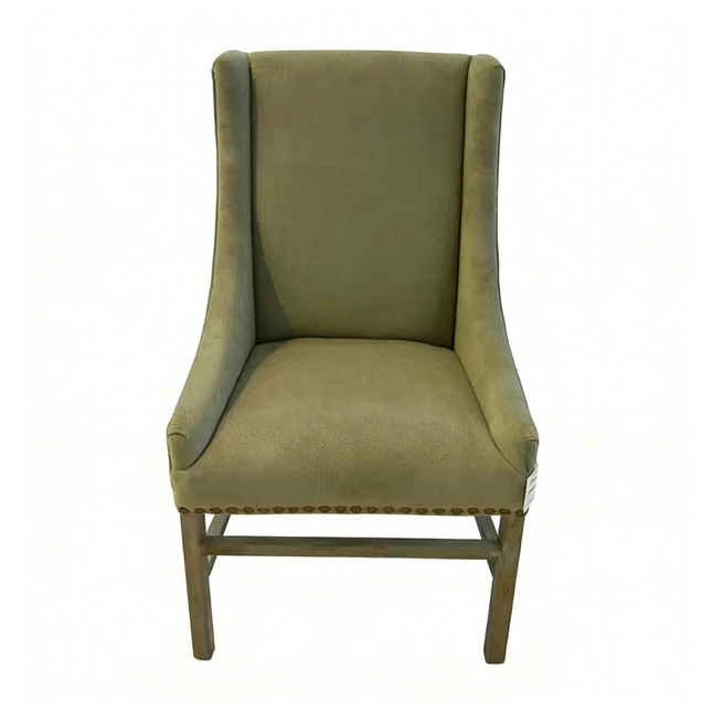 Modern High-Back Dining Chair with Velour Upholstery and Solid Wood Frame