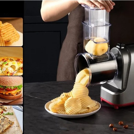 Household Electric Vegetable Cutter and Slicer with Grater and Chopper Function 500W