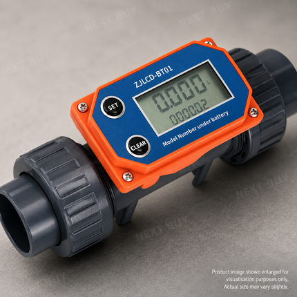 2″ Digital Water Flow Measurement Meter with LCD Screen for 50/63mm PVC Pipeline, IP65 Protection