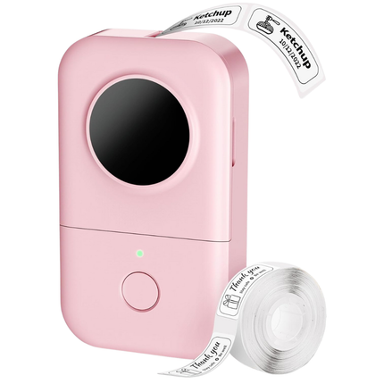 Portable Wireless Label Maker with App Control | Supports 6–15mm Tape | Pink