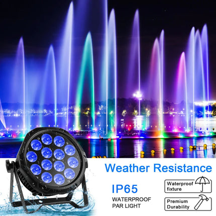 IP65 Waterproof RGBW Stage Par Light 14x10W LED Outdoor Indoor Event Lighting DMX Sound Activated Control