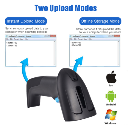2D Wireless Barcode Scanner 6200 Series – USB & 2.4G Connectivity