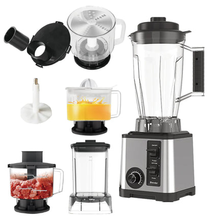 High-Performance Electric Kitchen Blender with Heavy-Duty Steel Blades & 3 Jar Set
