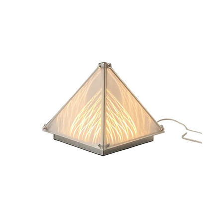 Modern Hexagonal Glass Art Deco Bedside Lamp Chrome Finish
