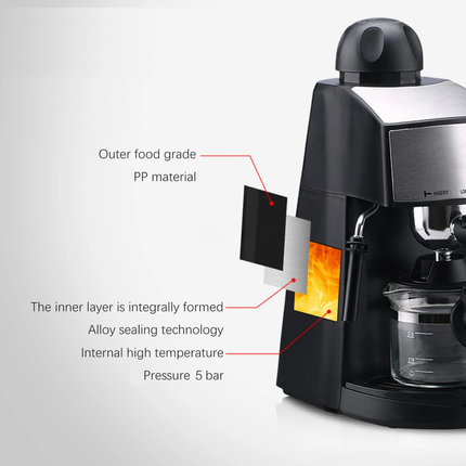 Automatic Espresso Coffee Machine 240ml with Milk Frother and 1L Water Tank