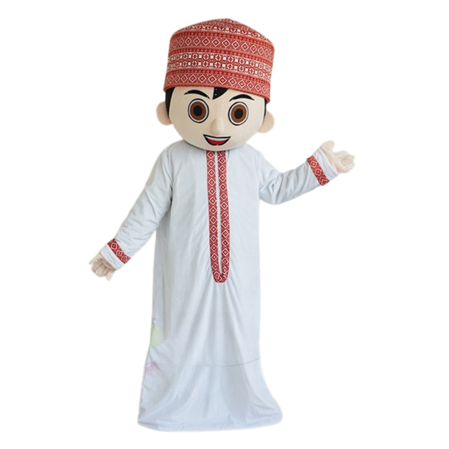Adult Arabic Cartoon Mascot Costume Unisex Arab Boy Character Outfit for Events and Parties