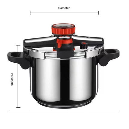 Heavy Duty 316 Stainless Steel Pressure Cooker Multi-Layer Base for Induction and Gas Stoves