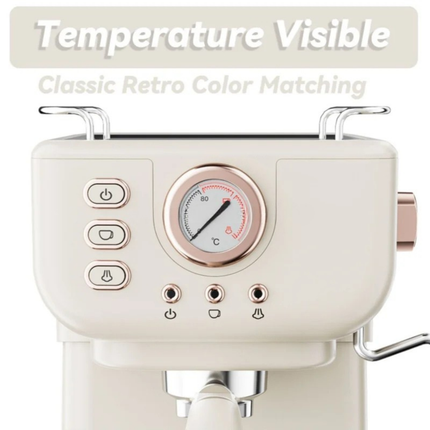 Semi Automatic Espresso Coffee Maker with 20 Bar Pressure and Stainless Steel Housing
