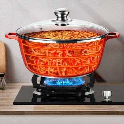 Durable Granite Cookware Set with Glass Lids for Gas and Induction Cooking