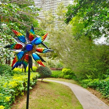 Elegant Flamingo Wind-Powered Metal Spinner for Outdoor Garden & Lawn Decor – 186cm