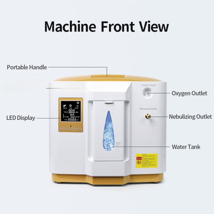 Portable 1–7L Oxygen Generator with Low-Noise Operation and Remote Control