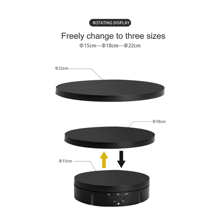 Automatic Rotating Display Turntable Stand 3-in-1 with Remote, 8kg Load Capacity