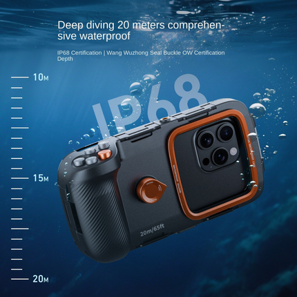 Deep-Sea Ready Universal Waterproof Phone Housing with Anti-Slip Handle