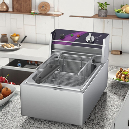 Heavy Duty 4.5L Electric Deep Fryer with Adjustable Temperature and Stainless Steel Body