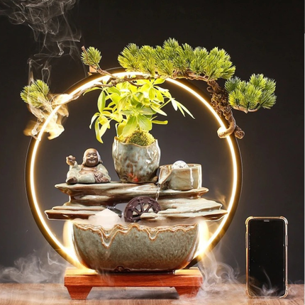 Decorative Indoor Flowing Water Feature with Crystal Ball for Home or Office Display