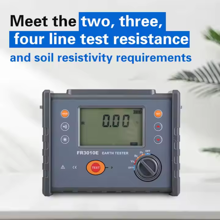 Professional Ground & Insulation Testing Meter with Soil Resistivity Measurement, 600V AC, Multi-Wire Support