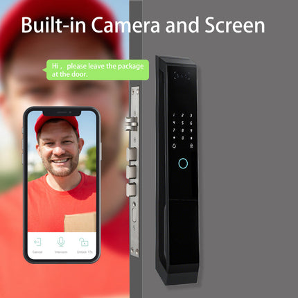 3D Face Recognition Smart Door Lock with Camera, WiFi App Control, Fingerprint & Password Access