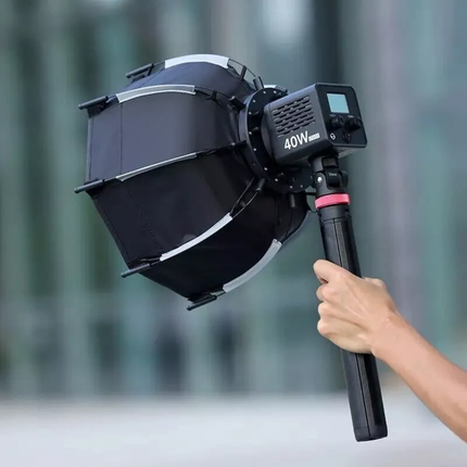 Compact Octagon Soft Light Modifier for COB LED Video Lights with Mini Bowens Mount
