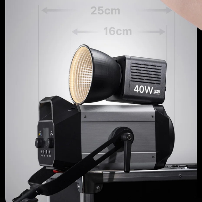Portable 40W COB LED Video Light – Adjustable Brightness & 2500-6500K Color Temperature