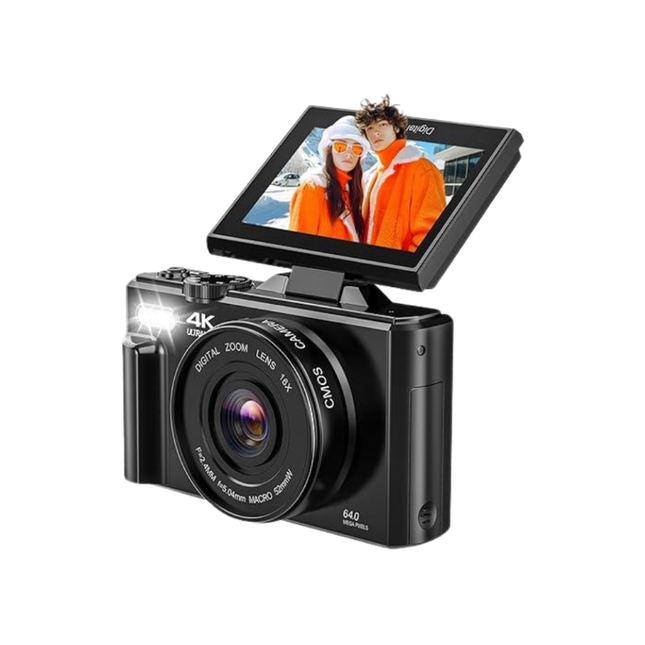 Ultra Clear 4K Mirrorless Camera with 18x Optical Zoom & Wireless Sharing – Compact Vlogging Camera