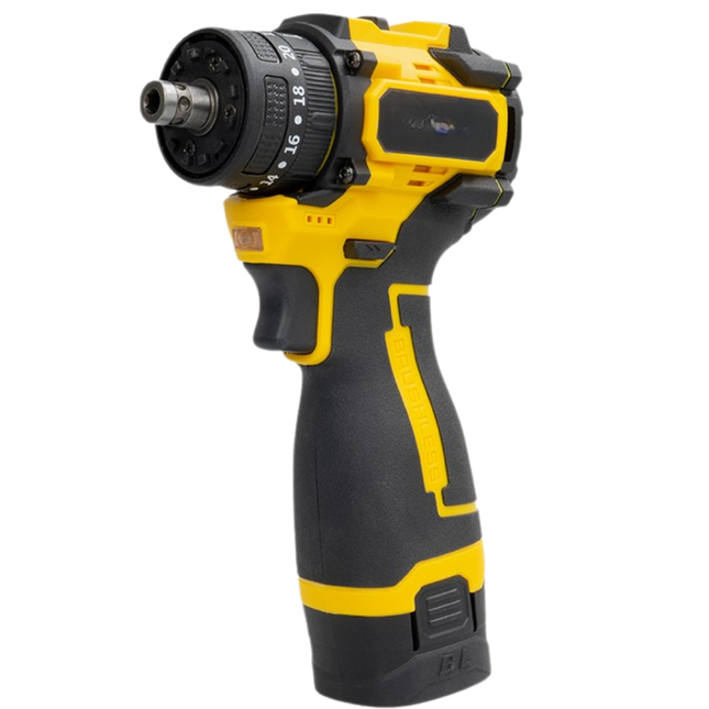 Brushless Cordless Drill Driver Kit with Dual Batteries, Compact Lightweight Design & Variable Speed Control
