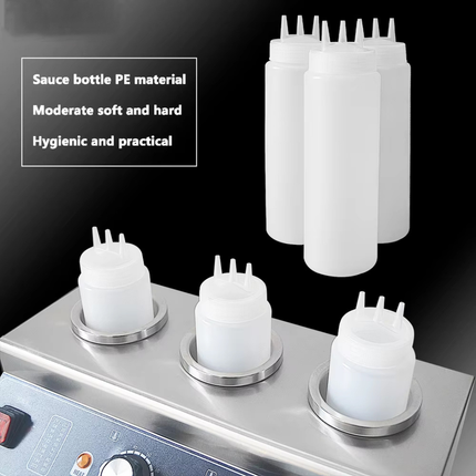 Commercial Electric Triple Sauce Dispenser Stainless Steel Countertop