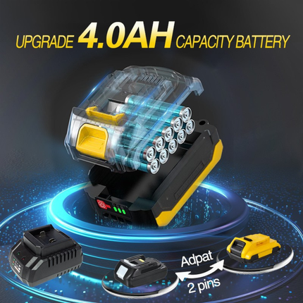 Heavy-Duty Cordless Brushless Angle Grinder 21V 3.0Ah, 100/125mm Disc, Variable Speed for Cutting, Grinding & Demolition