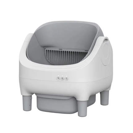 Automatic Open-Top Cat Litter Box with Intelligent Self-Cleaning and Compact Design