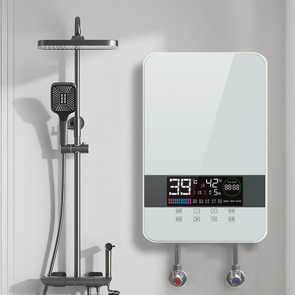 Wall-Mounted Smart Instant Electric Water Heater with Touch Control & Glass Panel
