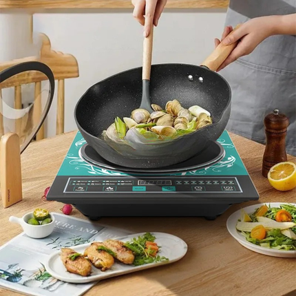 Countertop Single Burner Induction Cooker 2200W with Glass Surface and Digital Touch Control