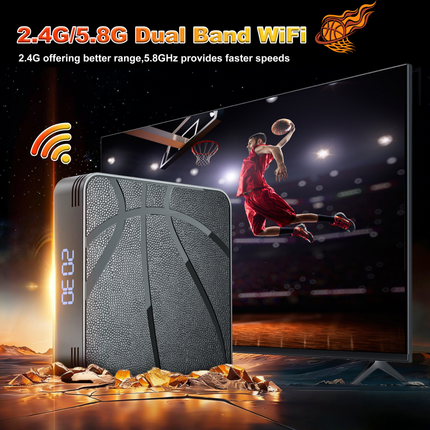 Smart Android 12 TV Box 4K 8K Media Player with Dual Band WiFi and Voice Remote