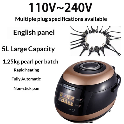 Commercial Automatic Pearl Boiling Pot 5L Electric Cooker with Digital Controls 2500W