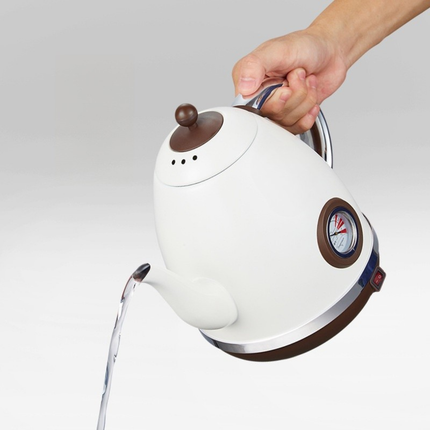 Household 1.5L Electric Kettle Stainless Steel with Thermometer and Insulated Handle Design
