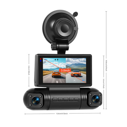 Advanced 4-Camera Car DVR with 2K Front View, Dual Side & Rear 1080P Recording and Impact Detection