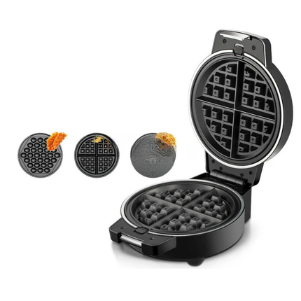 1000W Electric Bubble Waffle Maker, Stainless Steel Nonstick Coating, Compact Home Use Appliance